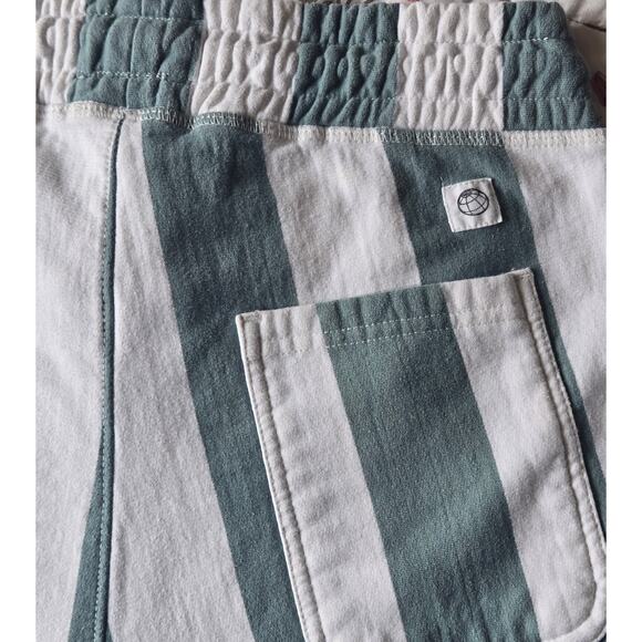 Men's Stripped Lounge Light Blue White Comfy Free Planet Shorts Preppy L - Picture 3 of 5